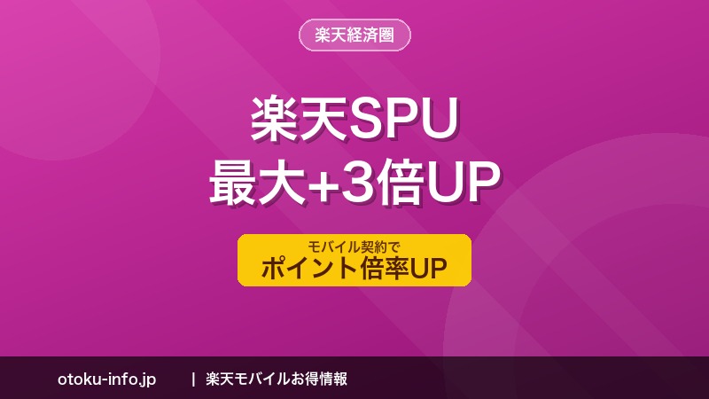 【2026年】楽天モバイルのSPUはいくら上がる？楽天経済圏で得する方法